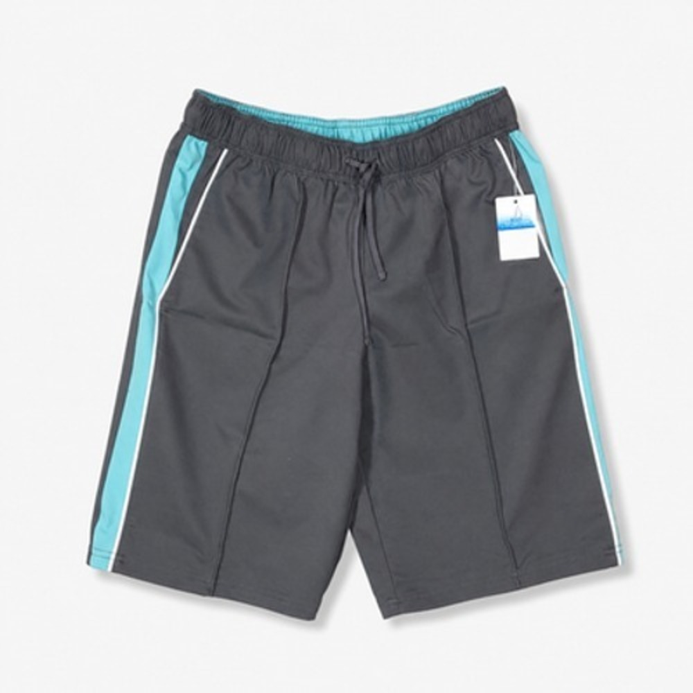 St Johns Bay SB Active Athletic Shorts Mens M Gray Aqua Drawstring 11 Inseam NWT